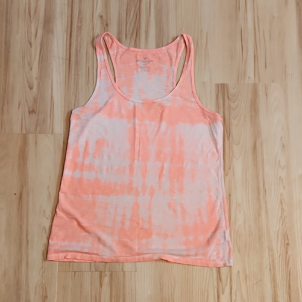 American Eagle Outfitters Peach and White Tank Top